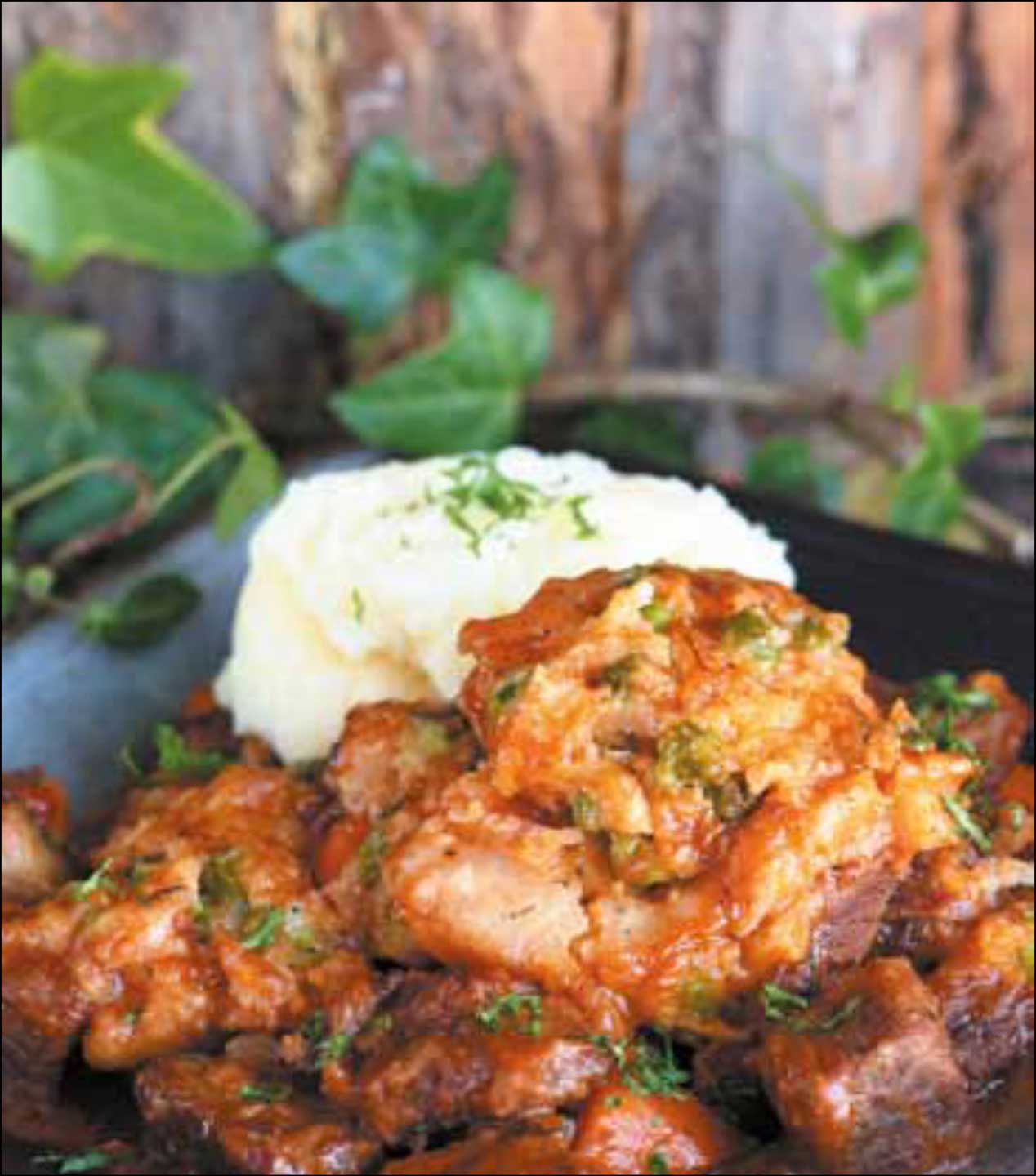Braised Beef with Pea and Horseradish Dumplings