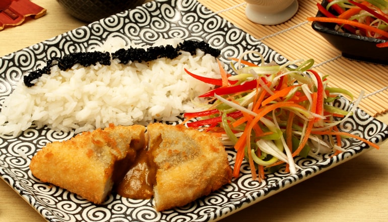 Katsu curry saucy chicken with shredded vegetables