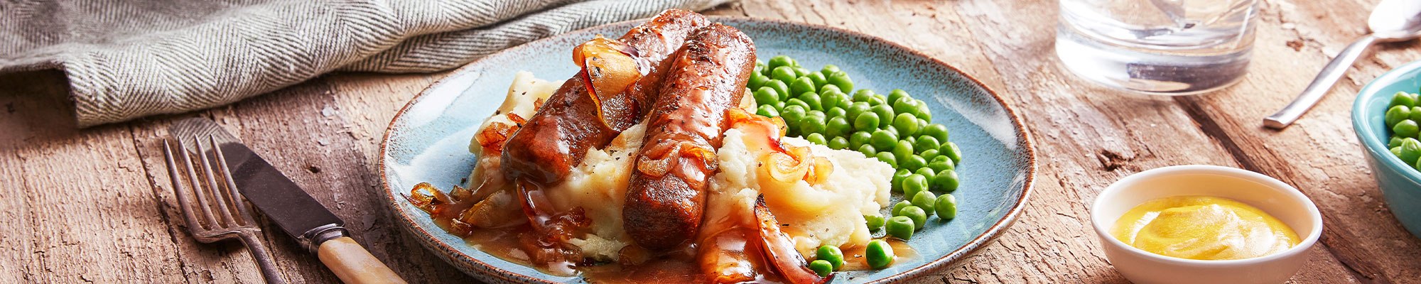 Vegetarian Bangers and Mash